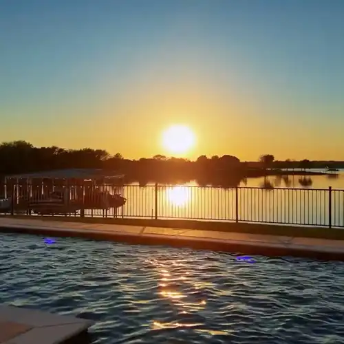 video poster for a sunset overloking a lake